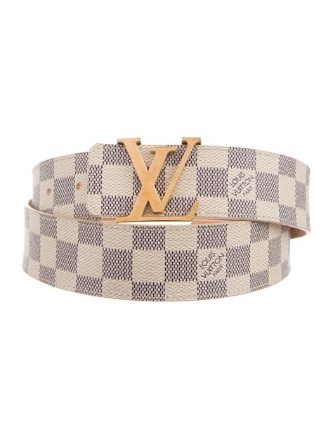 Lv initiales damier azur belt